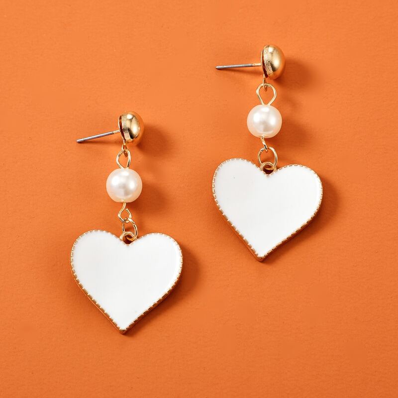 

Heart Charm Drop Earrings, Multicolor