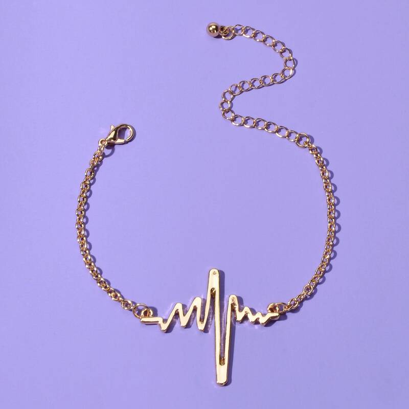 

Heartbeat Chain Bracelet, Gold