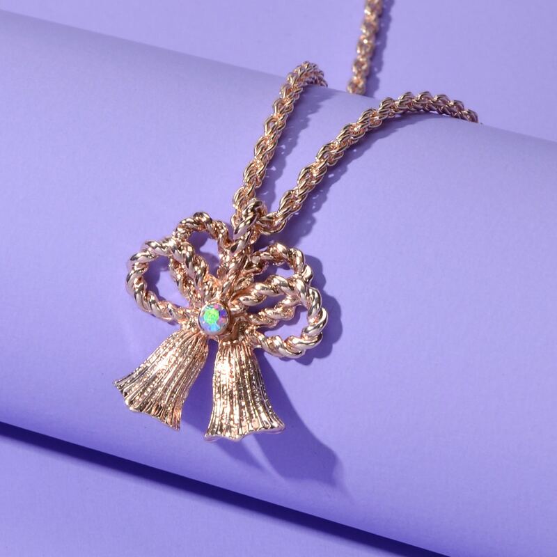 

Bow Charm Necklace, Gold