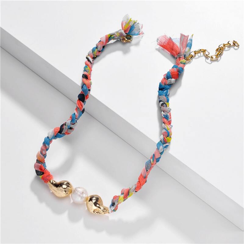 

Faux Pearl Braided Choker, Multicolor