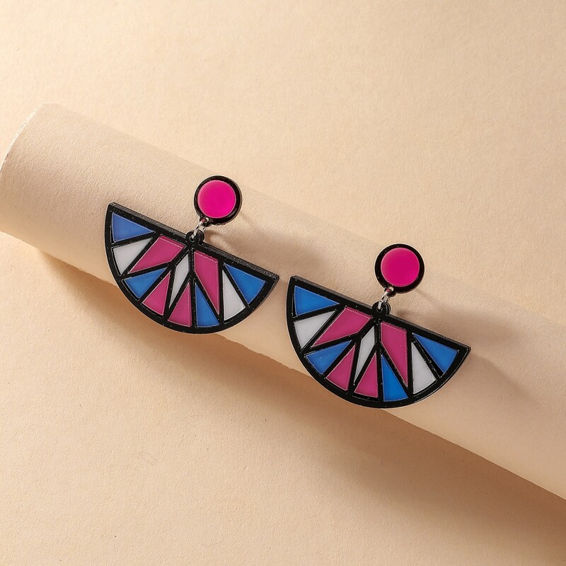 

Color Block Drop Earrings, Multicolor