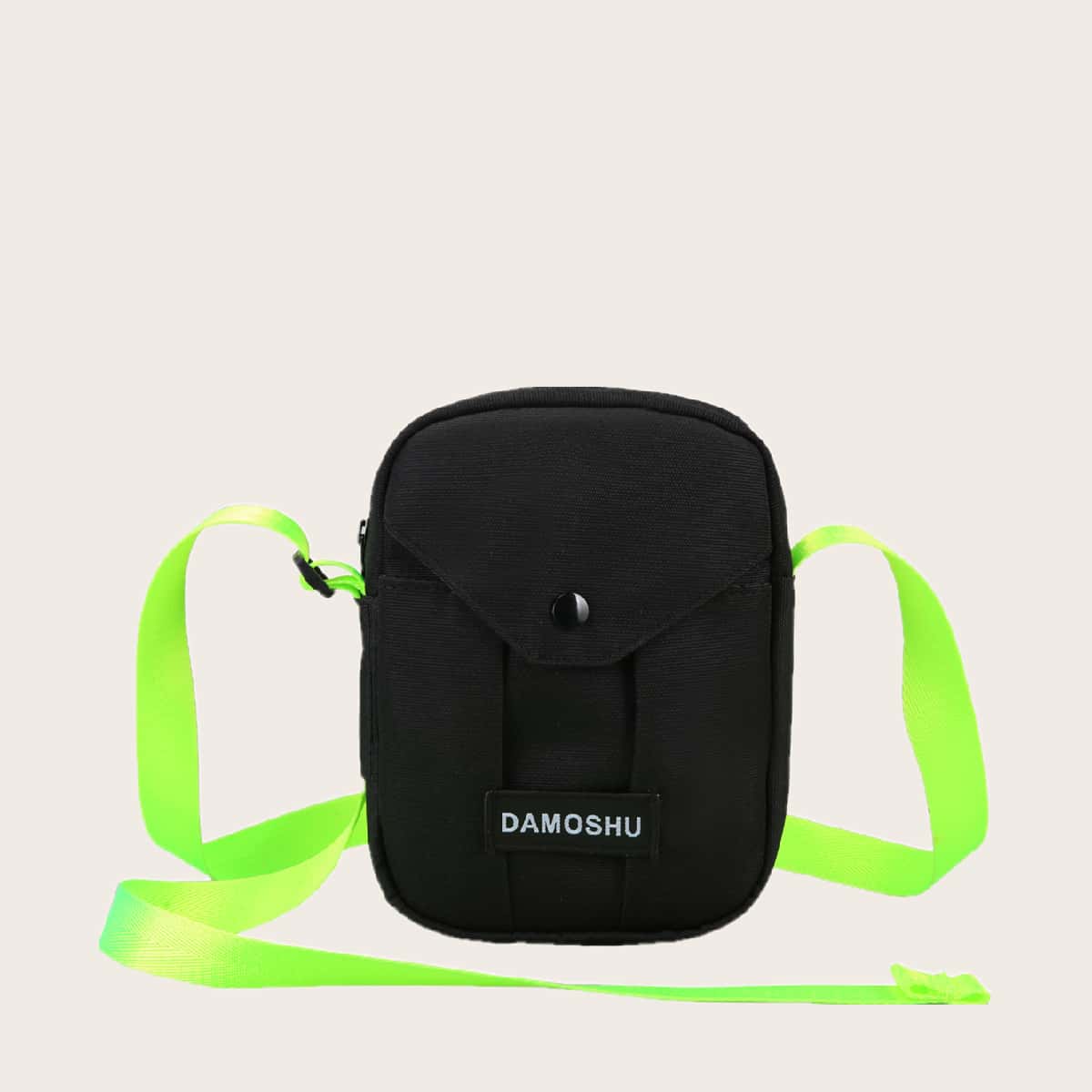 

Guys Letter Patch Crossbody Bag, Black