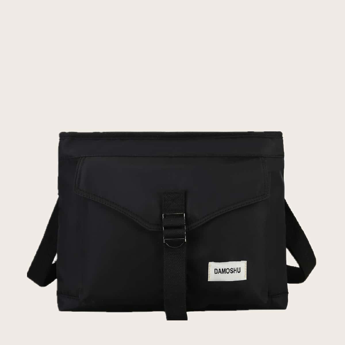 

Guys Letter Patch Crossbody Bag, Black