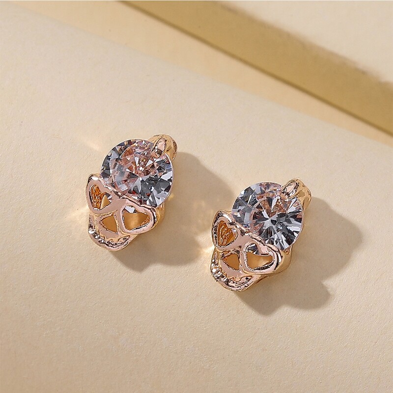 

Guys Rhinestone Skull Earrings, Gold