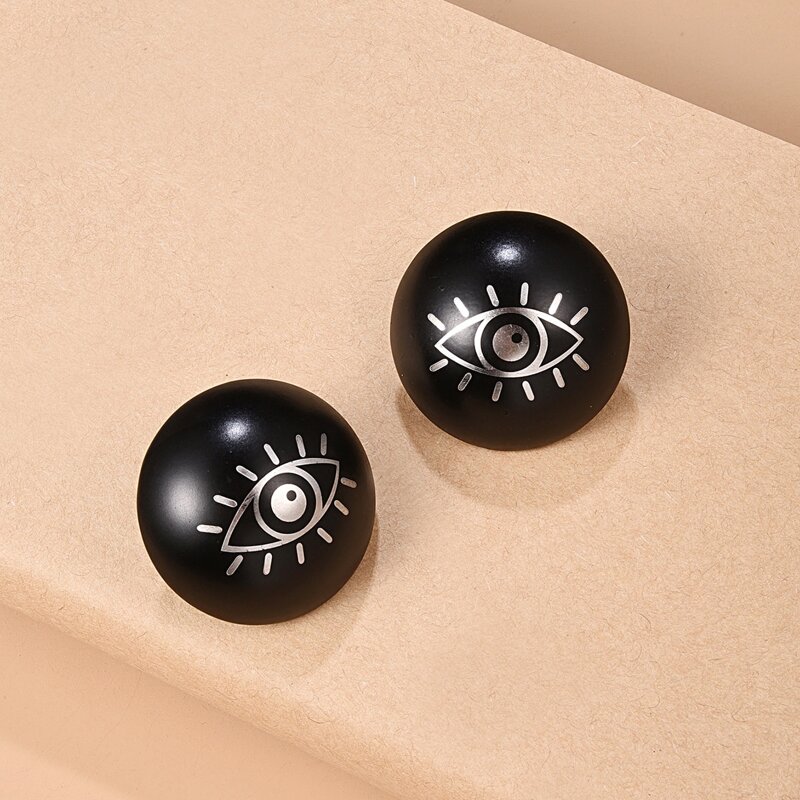 

Guys Figure Graphic Earrings, Black