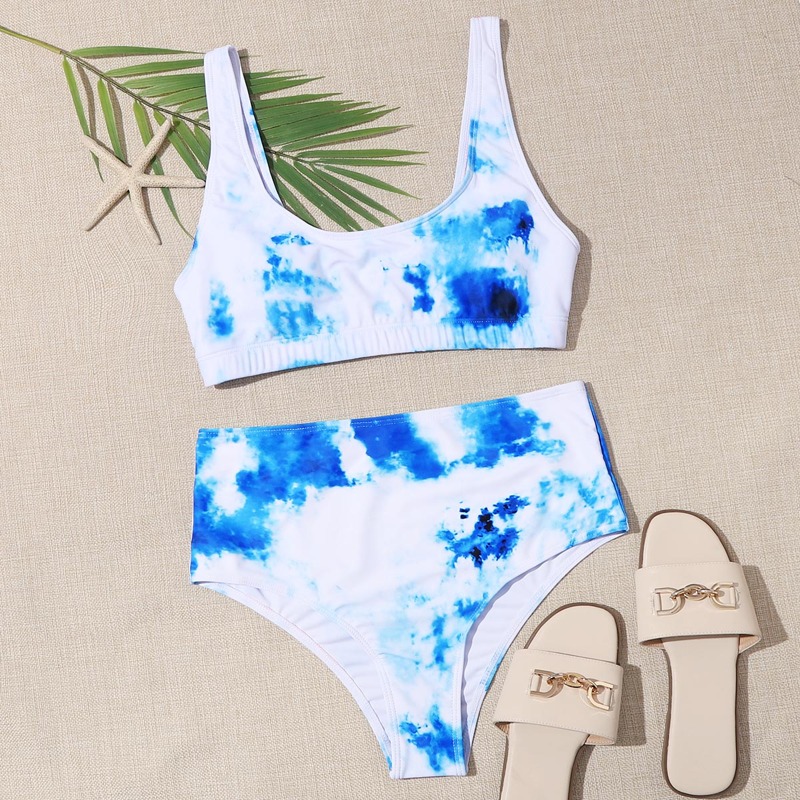 

Tie Dye High Waisted Bikini Swimsuit, Multicolor
