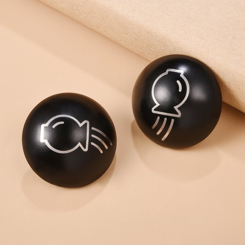 

Guys Graphic Stud Earrings, Black