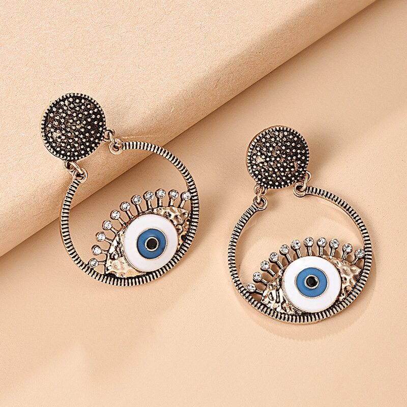 

1pair Eye Design Drop Earrings