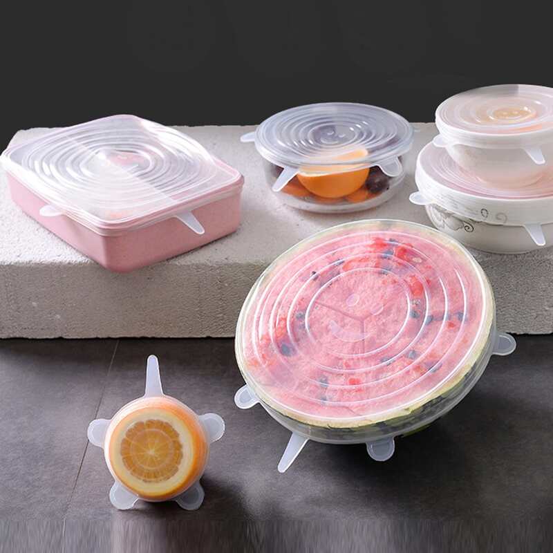 

6pcs Silicone Stretch Food Fresh Cover