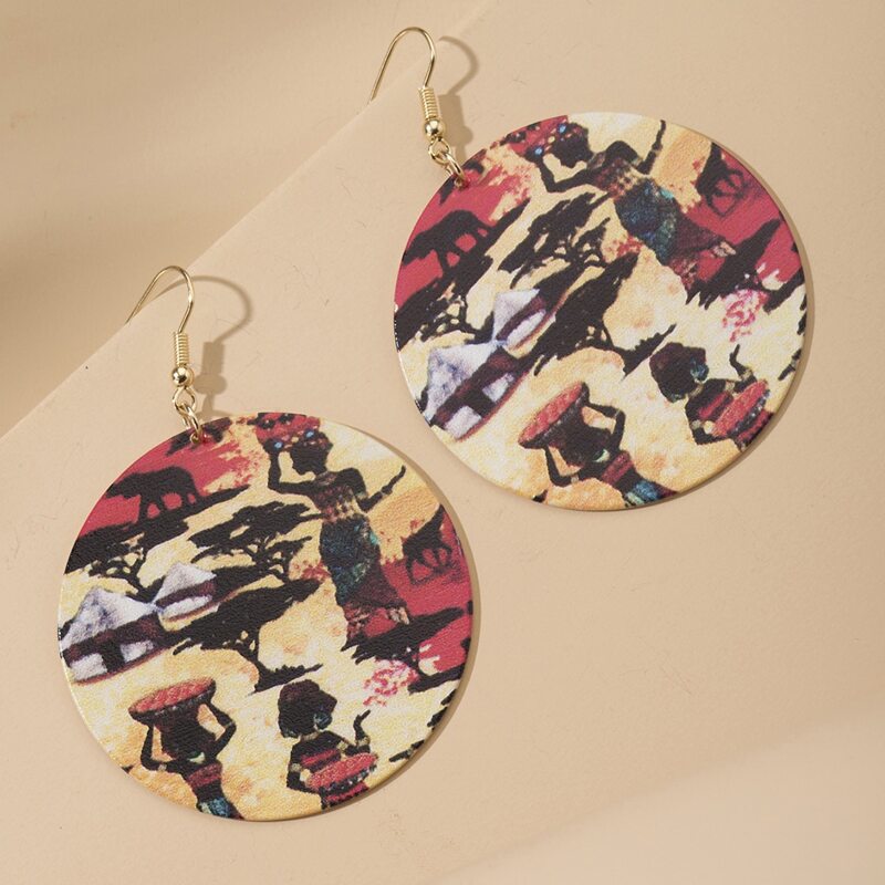 

Figure Graphic Round Drop Earrings, Multicolor