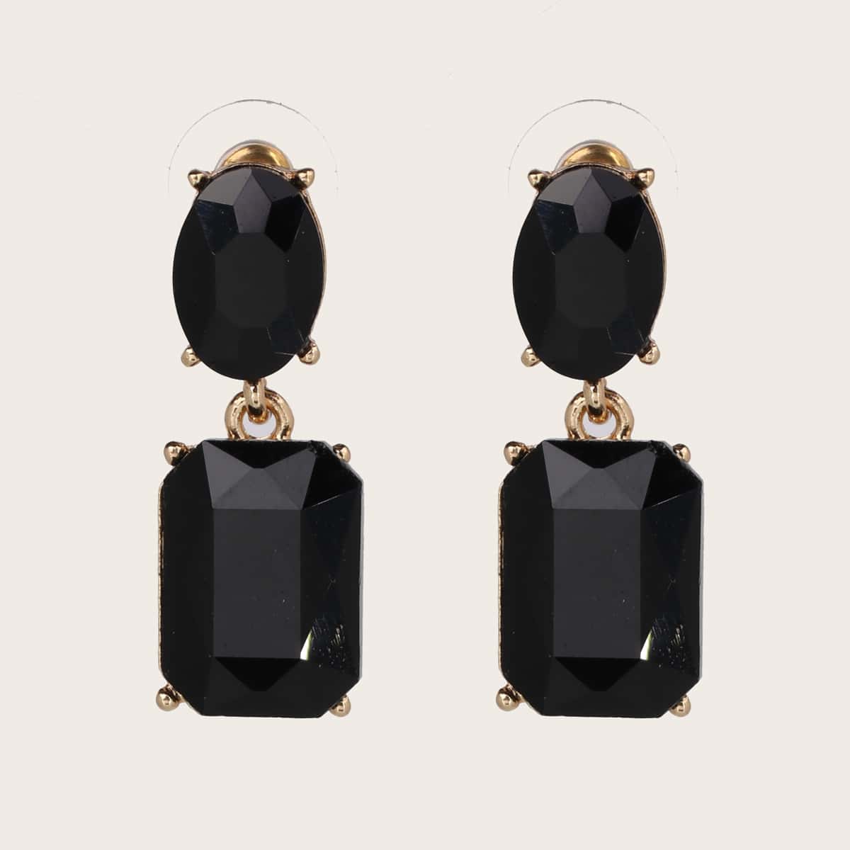 

Gemstone Drop Earrings, Black