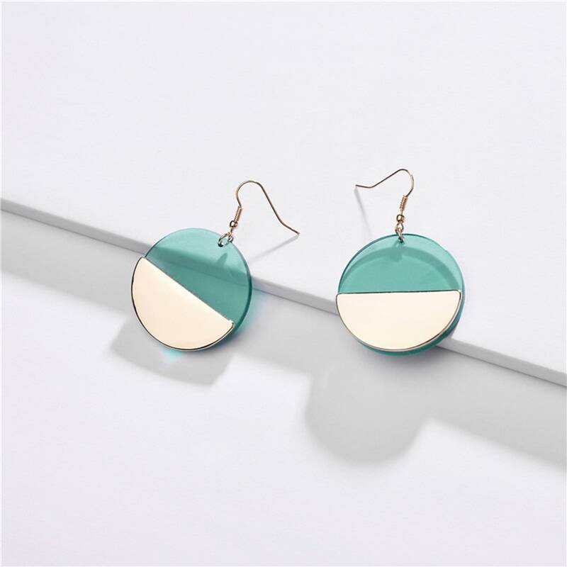 

Round Drop Earrings, Blue