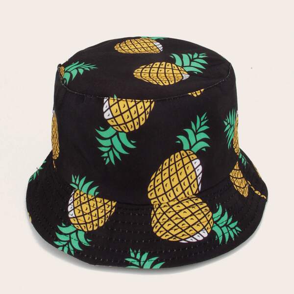 

Pineapple Pattern Bucket Hat, Black