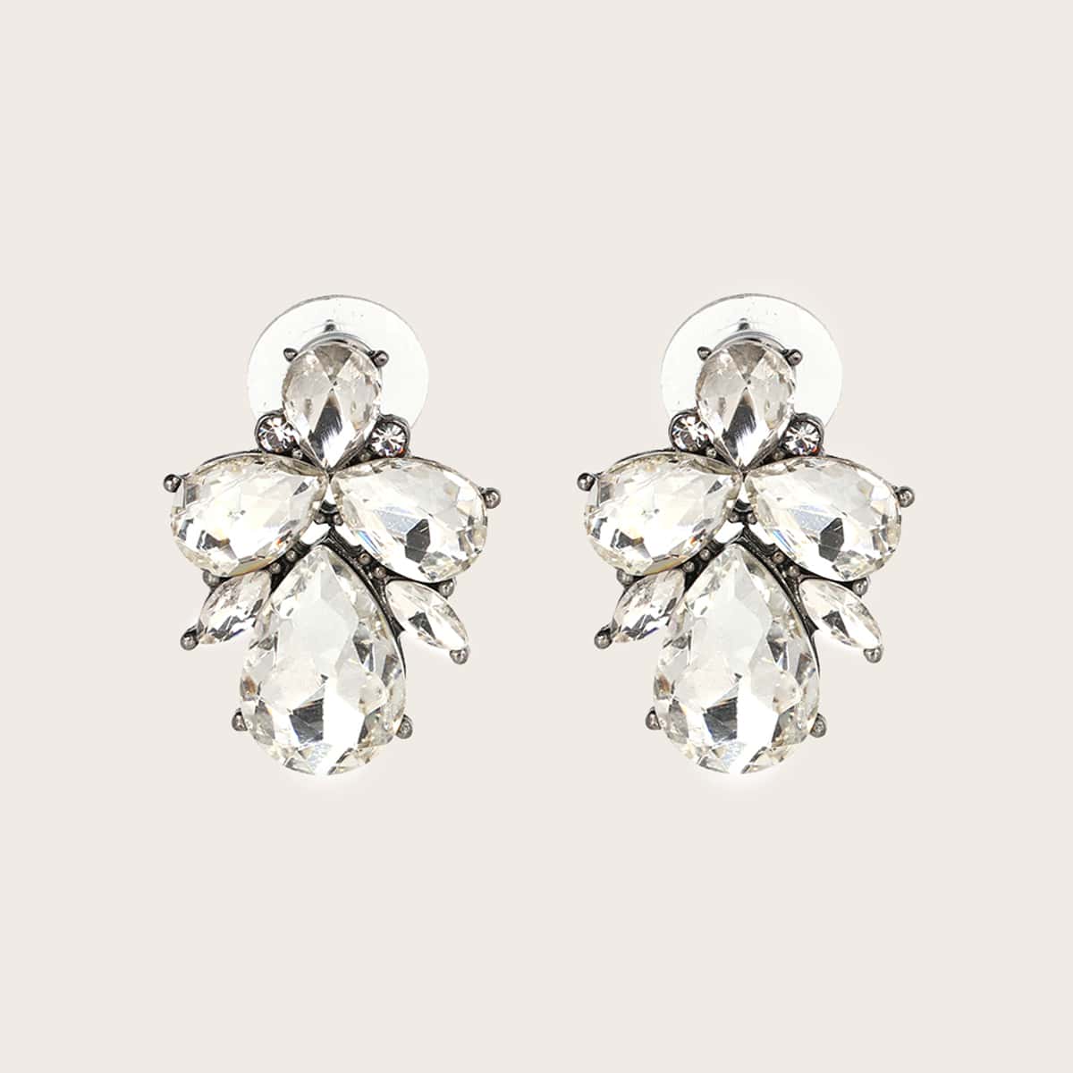 

Gemstone Stud Earrings, White