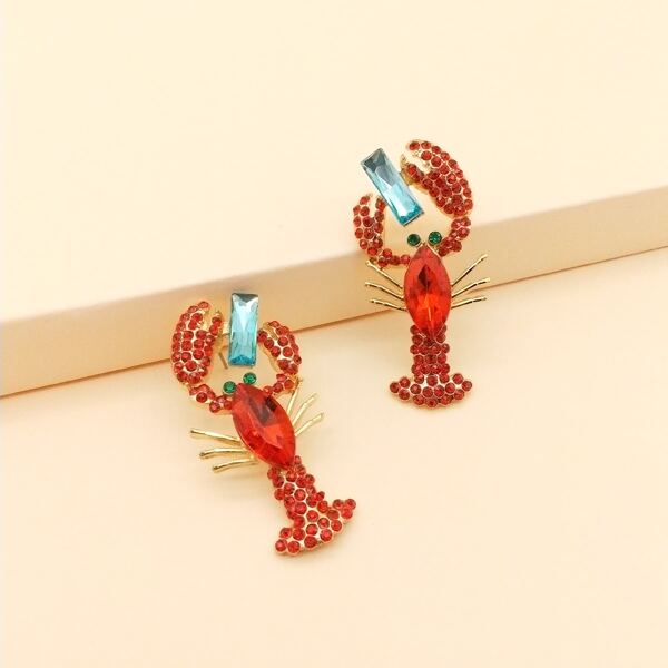 

Серьги со стразами, Красный