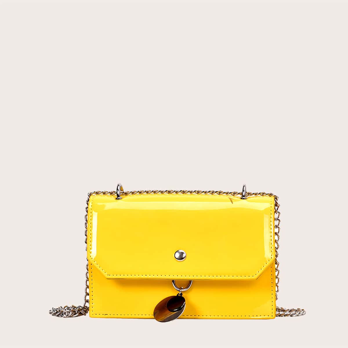 

Flap Chain Crossbody Bag, Yellow