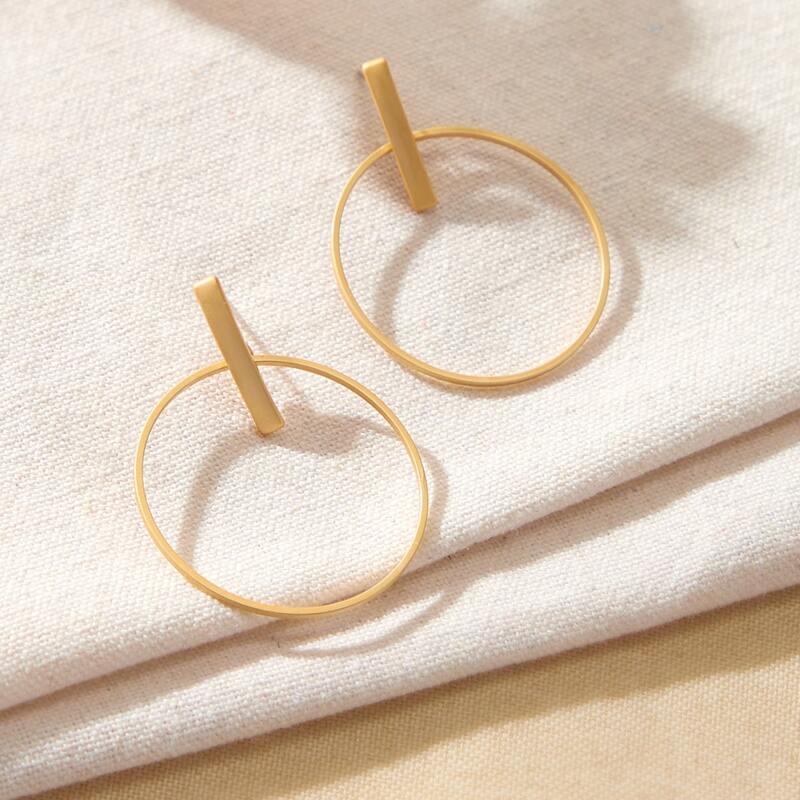 

Hollow Out Geometric Earrings, Gold