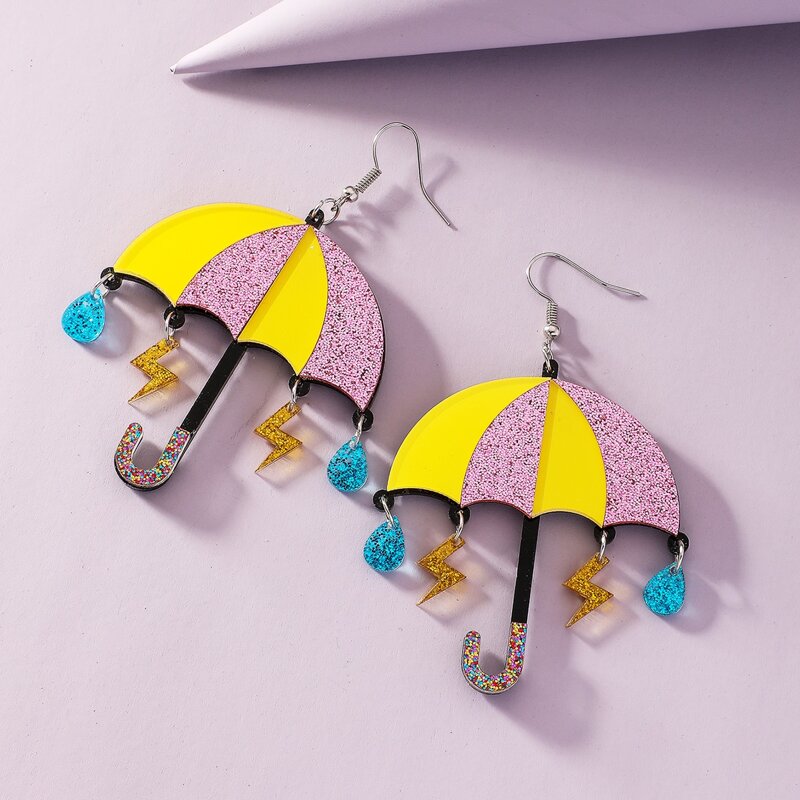 

Umbrella Design Drop Earrings, Multicolor
