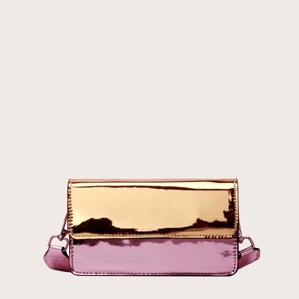 

Metallic Colorblock Crossbody Bag, Multicolor