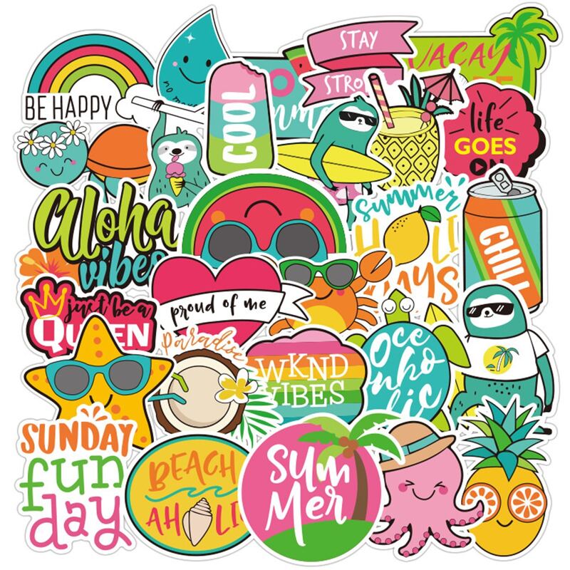 

47pcs Cartoon Graphic Sticker, Multicolor