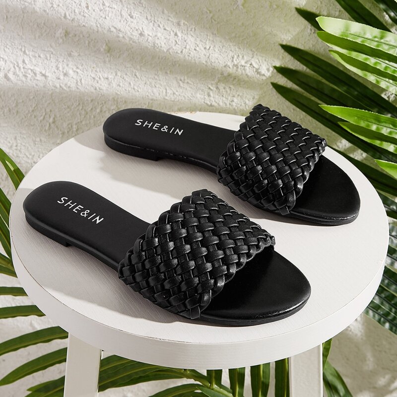 

Open Toe Woven Sliders