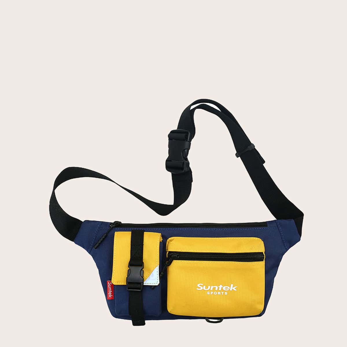 

Colorblock Buckle Decor Fanny Pack, Multicolor