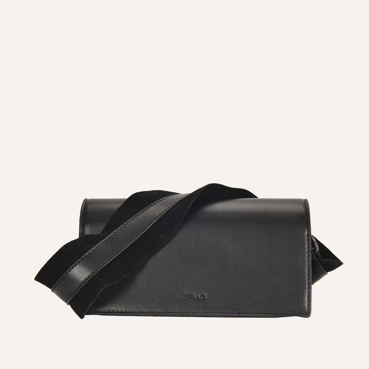 

Minimalist Flap Tote Bag, Black