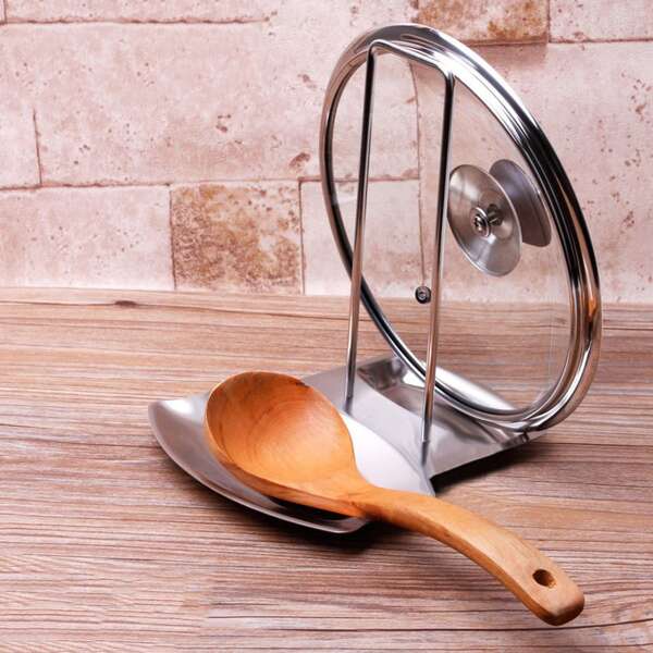 

1pc Stainless Steel Multifunction Pot Holder, Silver