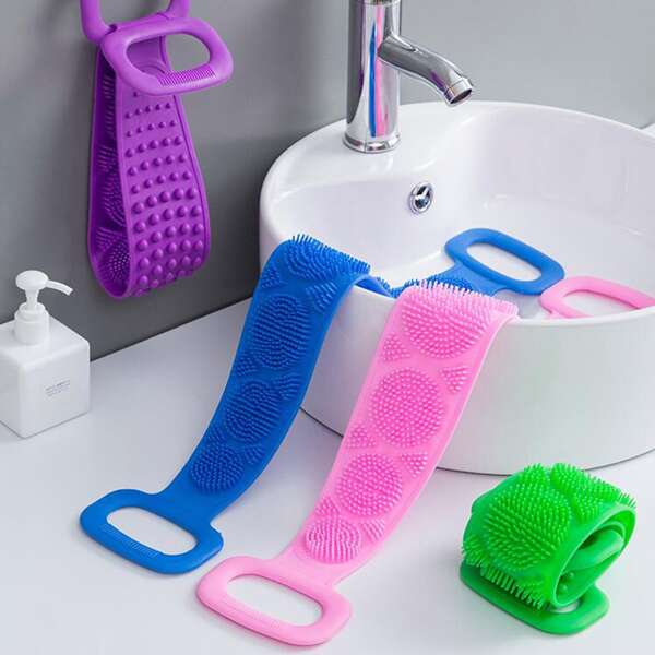 

1pc Random Silicone Rubbing Back Towel, Multicolor