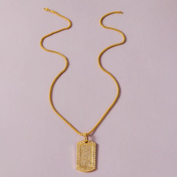 

Мусжкое ожерелье со стразами, Золотистый