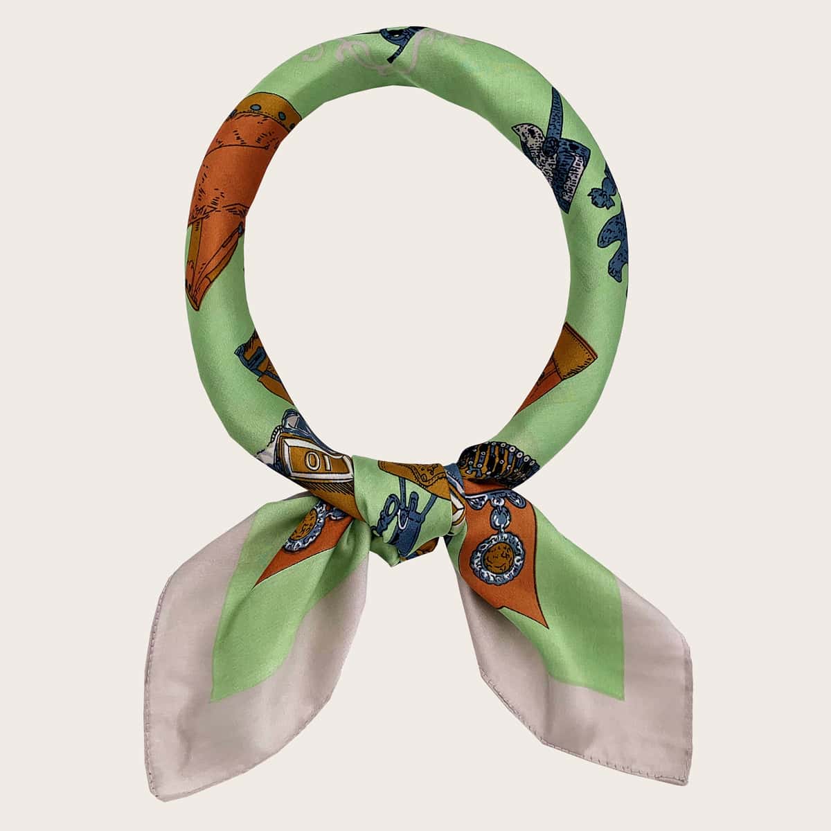 

Color Block Pattern Bandana, Green