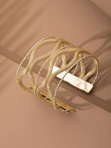 Hollow Out Cuff bangle - Vàng - Xem 2