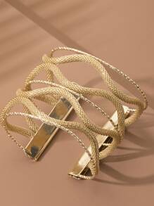 Hollow Out Cuff bangle - Vàng - Xem 3