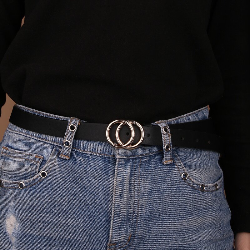 

Double O-ring Buckle Belt, Black