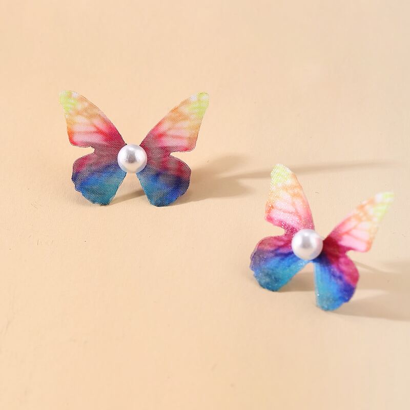 

Butterfly Faux Pearl Earrings, Multicolor