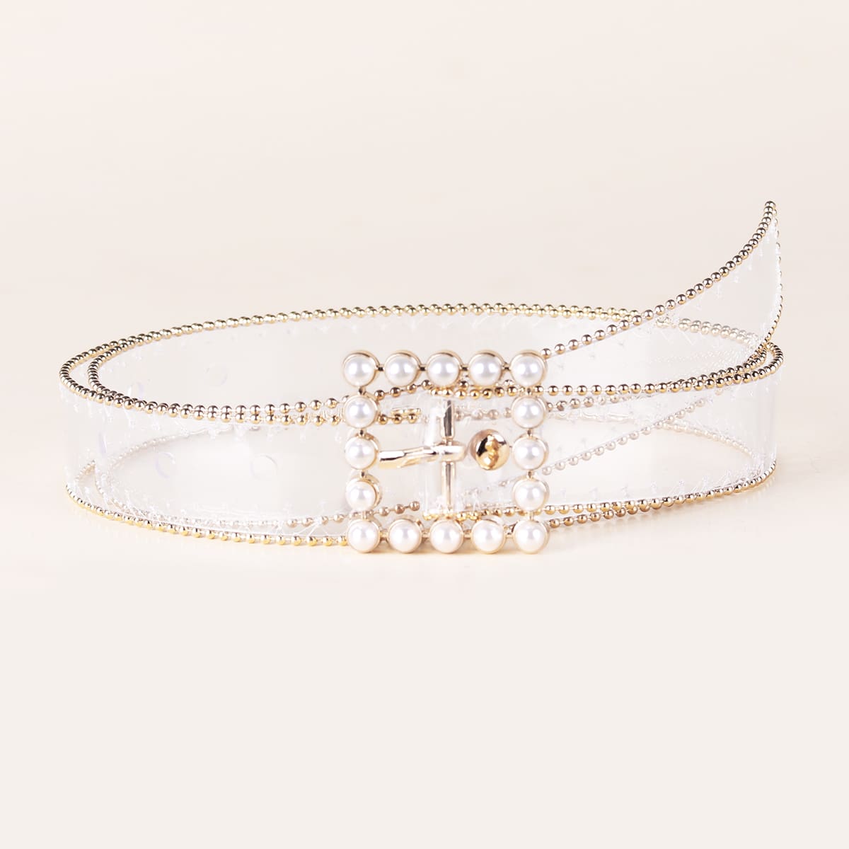 

Faux Pearl Decor Clear Belt
