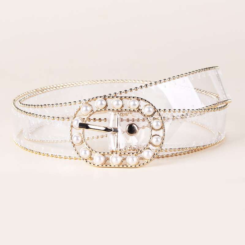 

Faux Pearl Decor Clear Belt