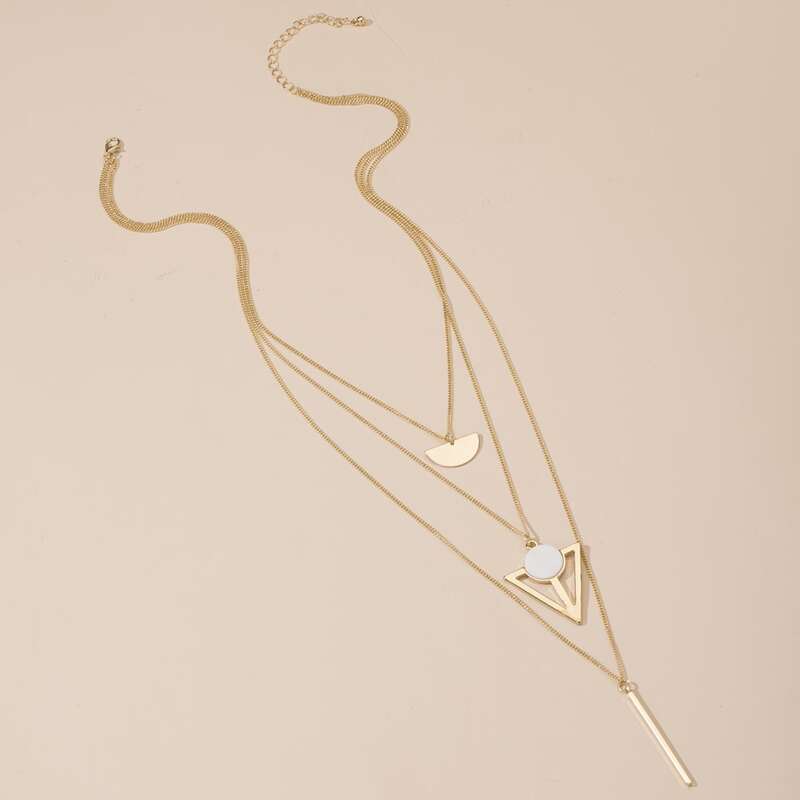 

Geometric Charm Necklace, Gold