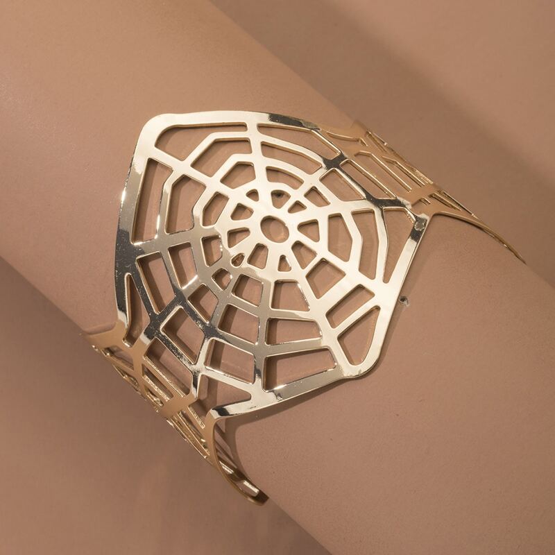 

Hollow Out Wide Bangle, Gold