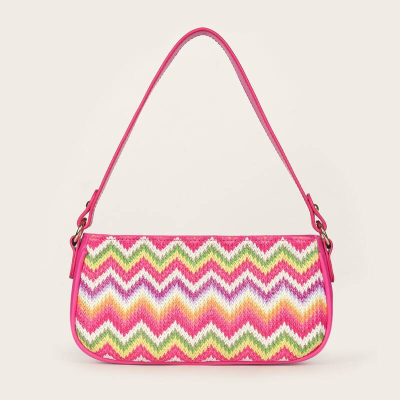 

Chevron Graphic Tote Bag, Hot pink
