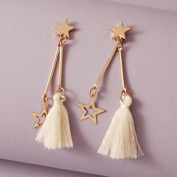 

Tassel Charm Drop Earrings, Gold