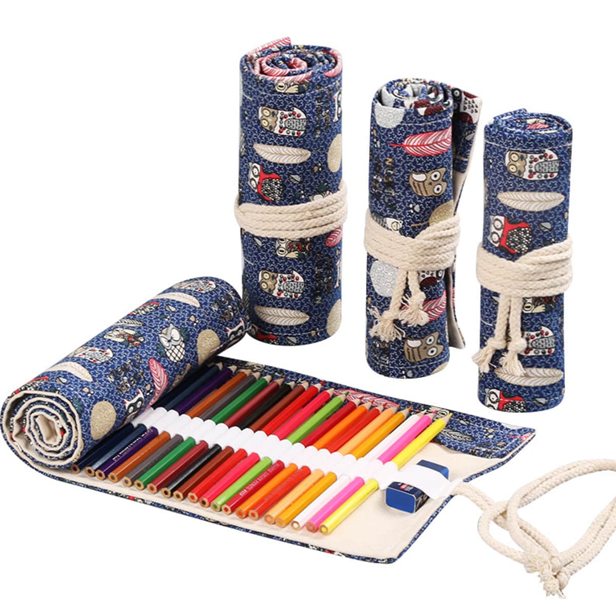 

1pc Cartoon Graphic Roll Pencil Case, Multicolor