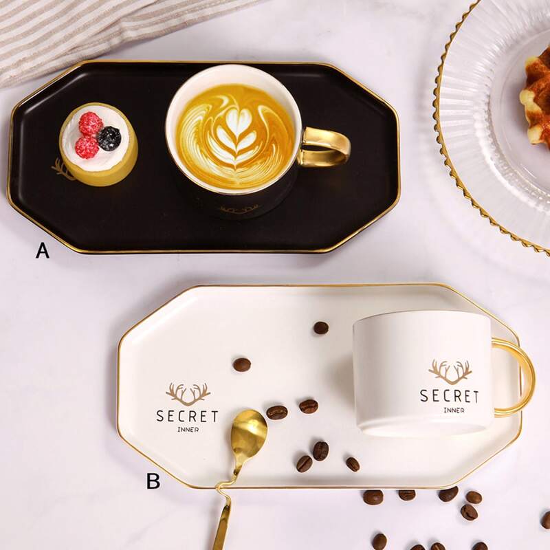 

1pc Tea Cup & 1pc Spoon & 1pc Plate, Multicolor