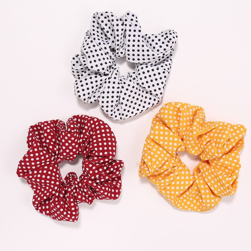 

3pcs Polka Dot Pattern Scrunchie, Multicolor