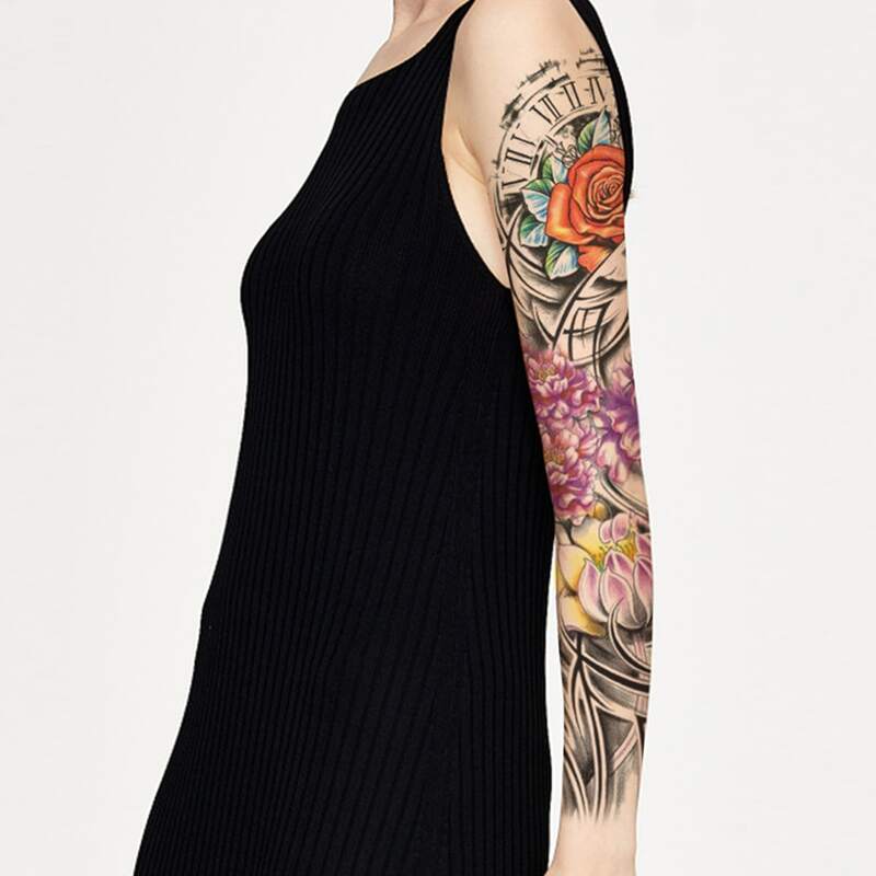 

Floral Pattern Tattoo Sticker, Multicolor