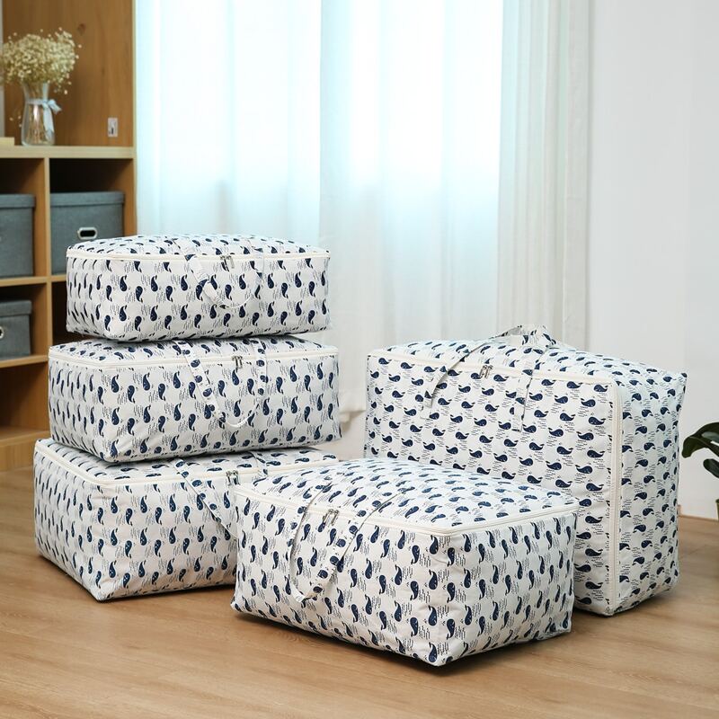

1pc Whale Print Quilt Storage Bag, Multicolor