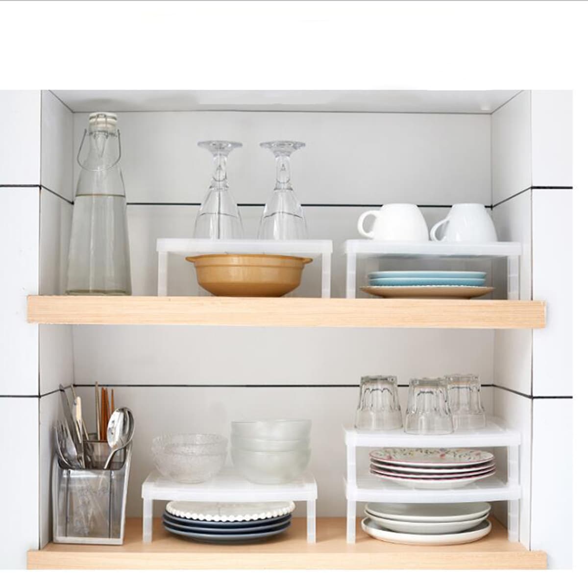 

1pc Solid Kitchen Storage Rack, White