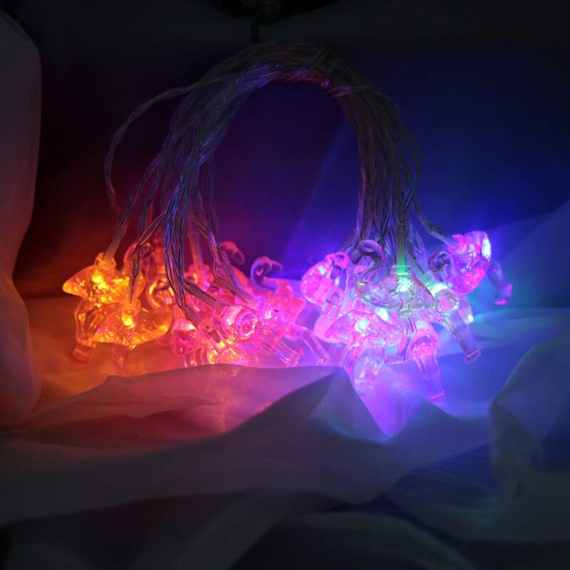 

20pcs Flamingo Shaped Bulb String Light, Multicolor