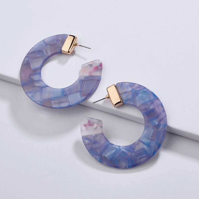 

Cuff Hoop Earrings, Blue