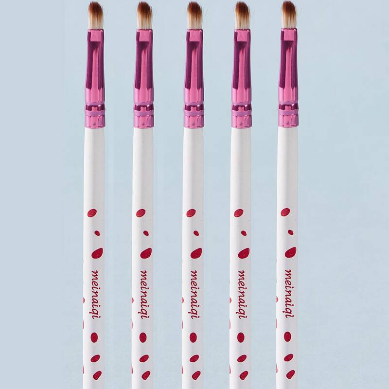 

5pcs Duo-fiber Makeup Brush Set, White